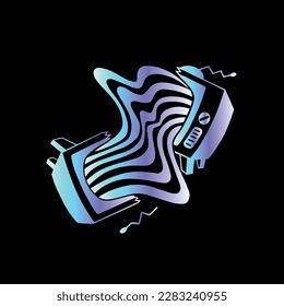 gráfico vaporwave abstracto vectorial