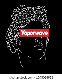 Vaporwave aesthetic t shirt illustration. Typography slogan vector for t shirt printing, Graphic tee and Printed tee. Box Logo