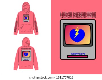 Vaporwave Graphic Design for Hoodie
Illustration television , love machine