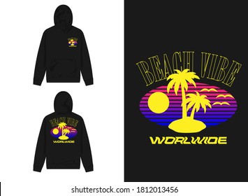 Vaporwave Graphic Design for Hoodie
Illustration Island , Beach Vibe