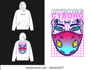 Vaporwave Graphic Design for Hoodie
Illustration Cyborg