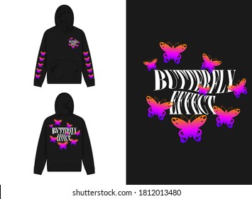 Vaporwave Graphic Design for Hoodie
illustration Butterfly effect