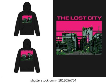 Vaporwave Graphic Design for Hoodie
Illustration The lost city