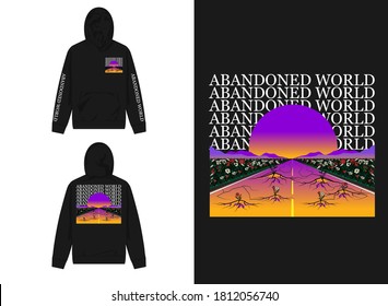 Vaporwave Graphic Design for Hoodie
Illustration Abandoned World