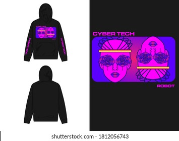 Vaporwave Graphic Design for Hoodie
illustration Cyber Tech