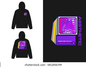 Vaporwave Graphic Design for Hoodie
Illustration Television , Aesthetic