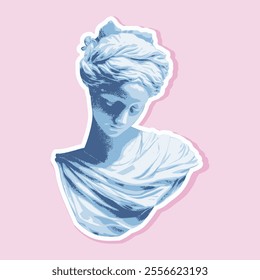 vaporwave greek sculpture in sticker style