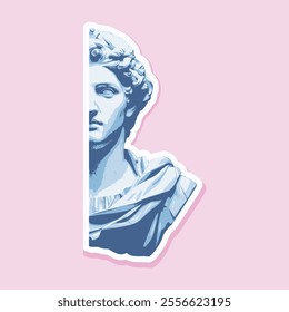 vaporwave greek sculpture in sticker style