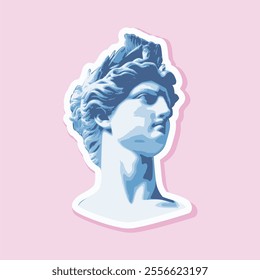 vaporwave greek sculpture in sticker style