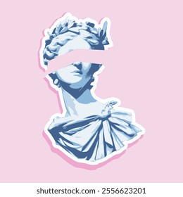 vaporwave greek sculpture in sticker style