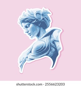 vaporwave greek sculpture in sticker style