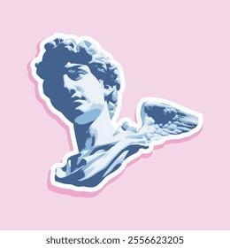 vaporwave greek sculpture in sticker style