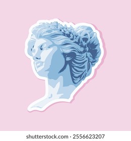 vaporwave greek sculpture in sticker style