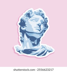 vaporwave greek sculpture in sticker style