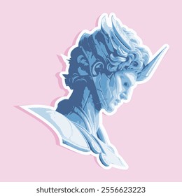 vaporwave greek sculpture in sticker style