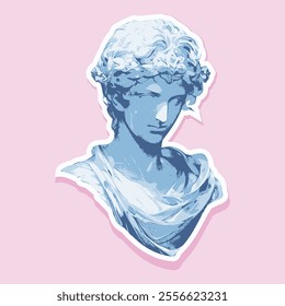 vaporwave greek sculpture in sticker style