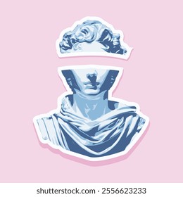 vaporwave greek sculpture in sticker style