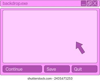 Vaporwave influenced backdrop or a template, or a frame. 90's, nostalgic vector illustration.