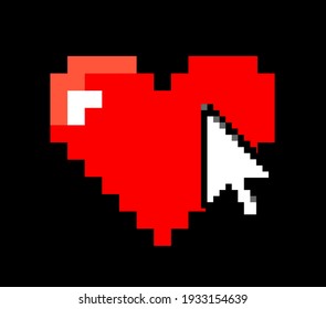 Vaporwave lo-fi pixel art illustration with heart.