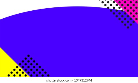 Vaporwave or Retrowave abstract background with gradient. Colorful shapes with memphis geometric elements.