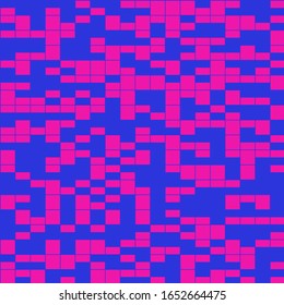 Vaporwave, retrowave style vhs screen seamless pattern. Pixel glitch background with digital noise. Vector wallpaper.	