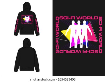 Vaporwave Streetwear Graphic Design for Hoodie
Illustration of Human , sci-fi world