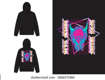 Vaporwave Streetwear Hoodie
Abstract Devil Vaporwave Design