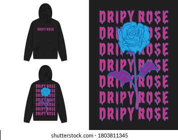 Vaporwave Streetwear Hoodie
Blue Rose Illustration, Dripy Rosse