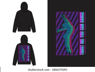 Vaporwave Streetwear Hoodie
Dancing Silhouette Vaporwave Design