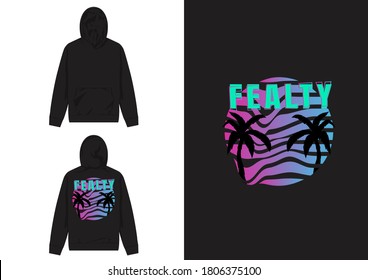 Vaporwave Streetwear Hoodie
Fealty Palm Vaporwave Design