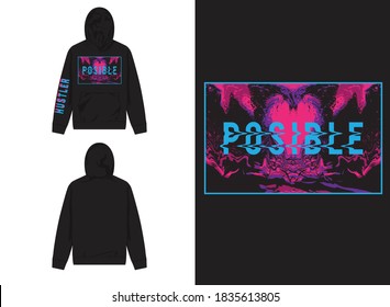 Vaporwave Streetwear Hoodie 
Posible, Abstract wave