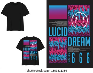 Vaporwave Streetwear T-shirt
Abstract Design With Smile Emoji , Lucid Dream