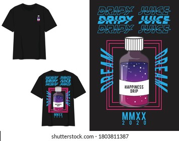 Vaporwave Streetwear T-shirt
Liquid Bottle Illustration, Dripy Juice, Dream