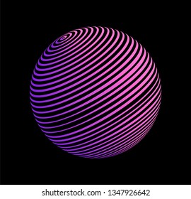 Vaporwave/ synthwave 80s-90s aesthetics style logotype. Neon holographic torus.