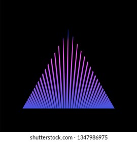 Vaporwave/ synthwave 80s-90s aesthetics style logotype. Neon holographic triangle.