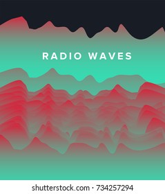 Vaporwave / Synthwave style illustration with neon soundwaves.