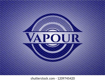 Vapour badge with jean texture