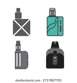 cigarro de vapor líquido elétrico pod fumaça ícone de logotipo modelo ilustração projeto
