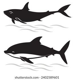 Vaquita outlines and symbols. Dark level variety basic exquisite white foundation Vaquita animal vector and silhouette icon.