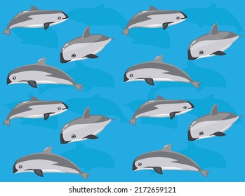 Vaquita Porpoise Endangered Species Seamless Wallpaper Background
