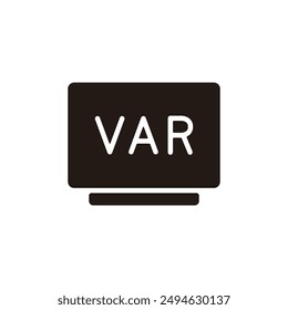 VAR icon. Flat silhouette version.