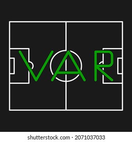 Var icon isolated on black background. Soccer symbol modern, simple, vector, icon for website design, mobile app, ui. Vector Illustration