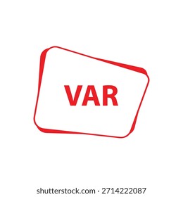 Icono de VAR sobre fondo blanco