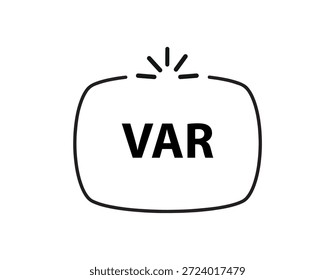 Icono de VAR sobre fondo blanco
