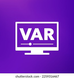 Icono VAR, vector de referencia de asistente de vídeo