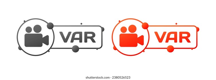 Var icons. Different styles, color, camera icon, var signs. Vector icons