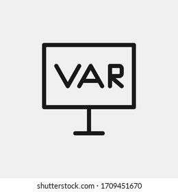 VAR system icon isolated on background. Soccer symbol modern, simple, vector, icon for website design, mobile app, ui. Vector Illustration