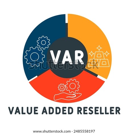 VAR - Value Added Reseller acronym. business concept background. vector illustration concept with keywords and icons. lettering illustration with icons for web banner, flyer, landing pag
