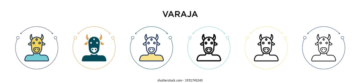 Varaja icon in filled, thin line, outline and stroke style. Vector illustration of two colored and black varaja vector icons designs can be used for mobile, ui, web