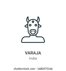 Varaja outline vector icon. Thin line black varaja icon, flat vector simple element illustration from editable india concept isolated stroke on white background